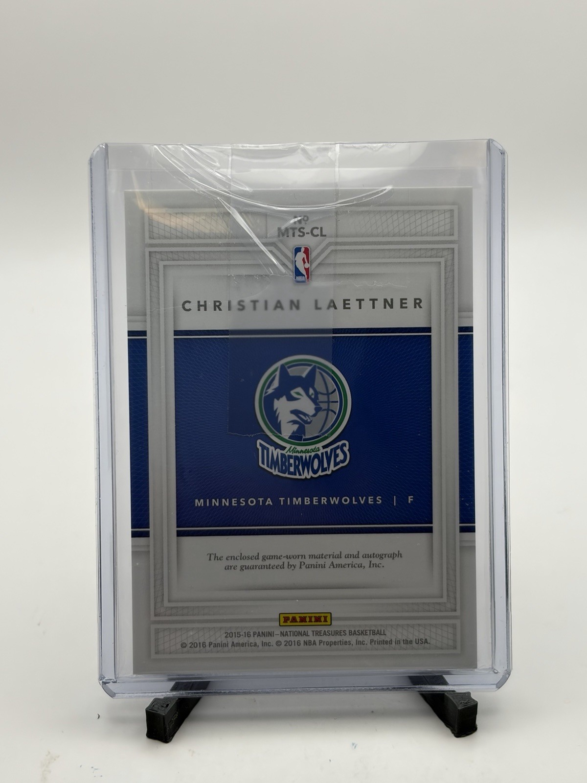 2016 National Treasures Christian Laettner Auto Patch /99 Game Worn Patch RPA view 2