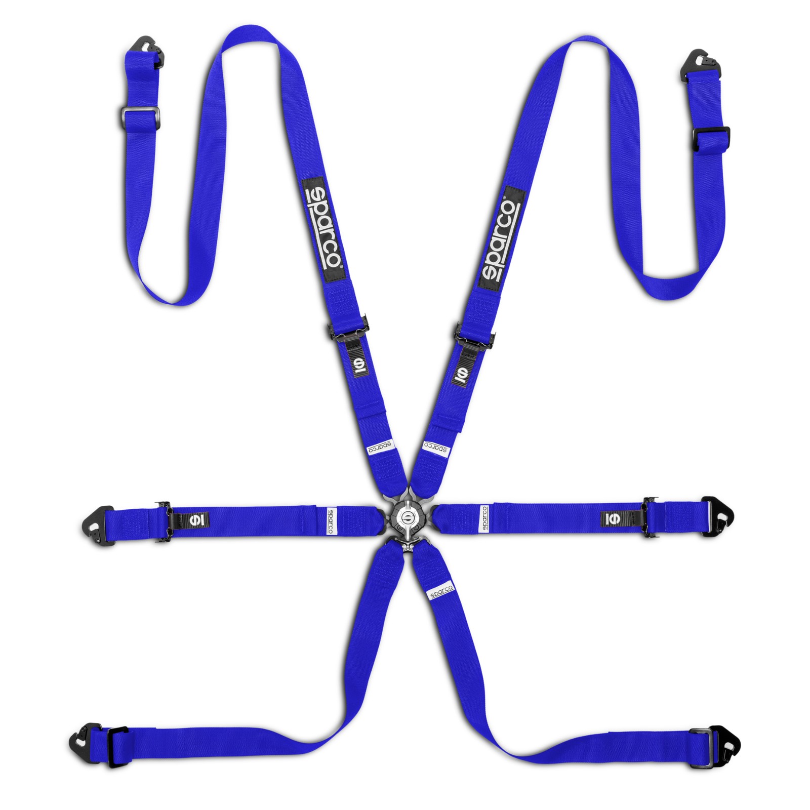 Sparco Competition H-2 PU 6 Point Harness - Blue - FIA 8853-2016 Approved