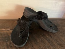Vionic Naples Black Rhinestone Slip On Sandals Size 6