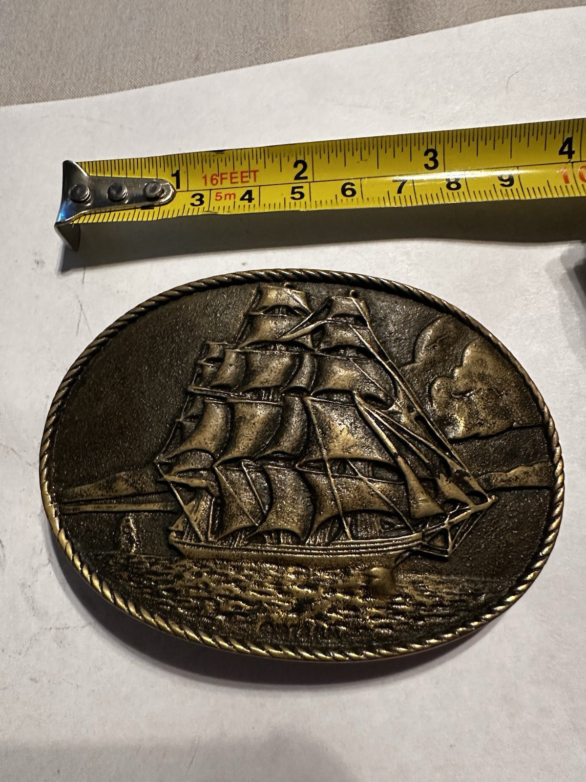 Heritage Mint 1976 Clipper Ship Solid Brass Belt … - image 1