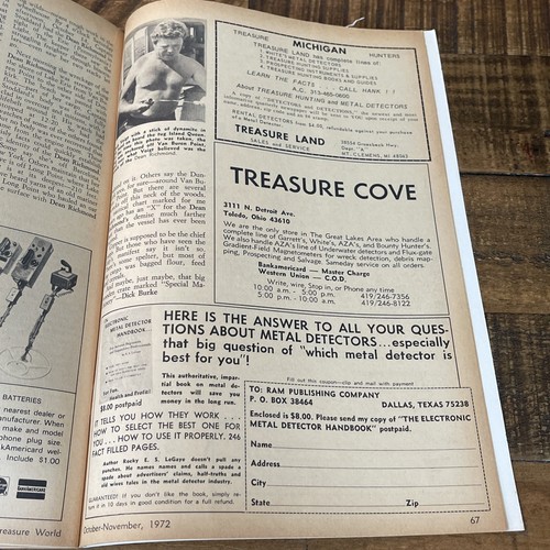 Long John Latham's Treasure World Magazine Mining Metal Detecting Nov 1972 - Picture 7 of 8
