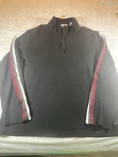 Calvin Klein Jeans Men's Lightweight Cotton Black 1/4 Zip Sweater  Size 2X