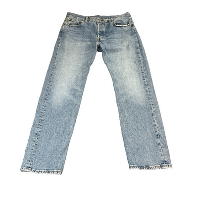Levi's 501 Herren Jeans Regular Straight 32 30 helle Waschung blau Big E Tab Stretch