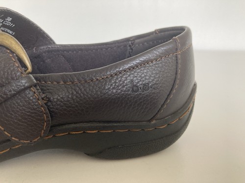 BOC Born Dark Brown Leather Chunky Flat Mary Janes With Buckle Size 5 - Picture 16 of 23