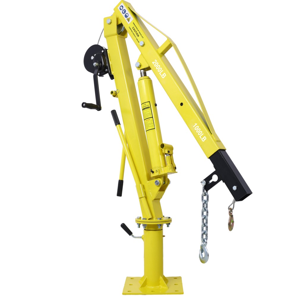 Hydraulic Pickup Truck Crane 2000 Lb Capacity Hand Winch Bed Mount Jib Hoist