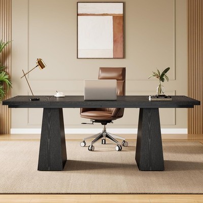 63'' Executive Desk, Large Office Computer Desk Workstation with Double Pedestal