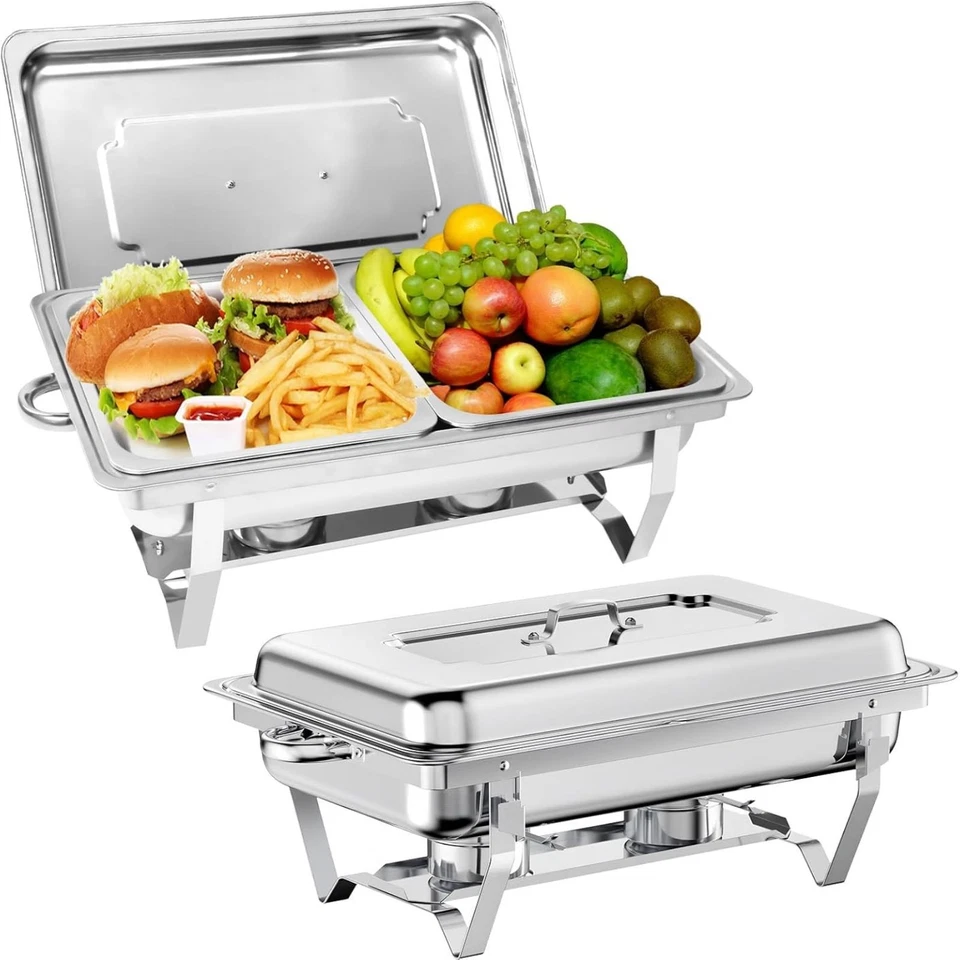 9L Chafing Dish Speisenwärmer Edelstahl Warmhaltebehälter Wärmebehälter Set 2in1 - Bild 2 von 4