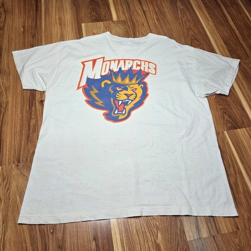 Vintage Carolina Monarchs Shirt Mens XL White Graphic ECHL Hockey Delta 90s