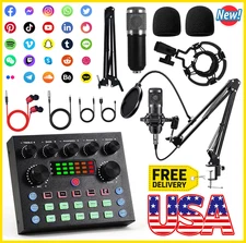 Home Studio Recording Kit Music Podcast Mixer Equipment Condenser Microphone Set