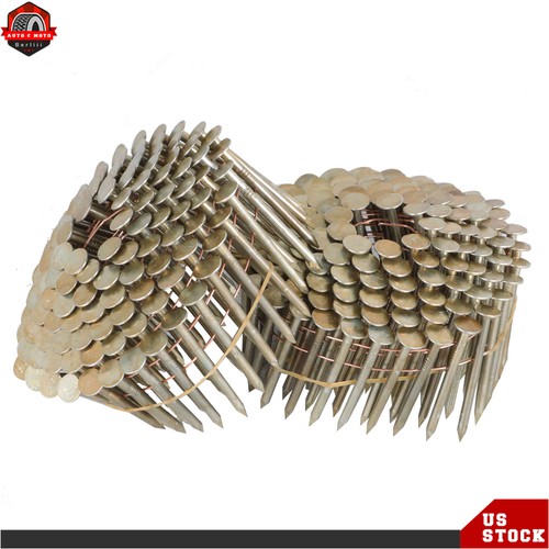 7200 Stck. 15 Grad 1-3/4 Zoll × 0,12 Zoll Coildachnagel verzinkt 3/8 Zoll Kopfdurchmesser - Bild 3 von 12