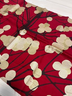 Marimekko Lumimarja Fabric 41×145cm Red Gold Christmas Color Finland