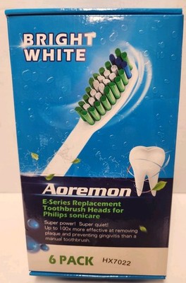 Bright White Aoremon E-Series Replacement Toothbrush Heads HX7022  3 pcs, sealed