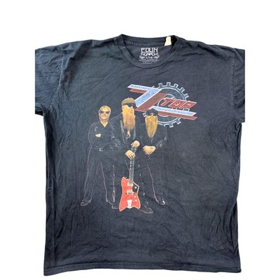 ZZ Top Summer Tour 2007 Graphic T-Shirt Mens XL Black EDUN Live Rock Band Tee