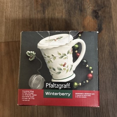 Pfaltzgraff Winterberry Covered Mug With Tea Infuser New in Box!