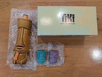 SHAG Tiki Collectibles Decanter & 2 Shot Glasses Set 2006 Josh Agle w/ Box