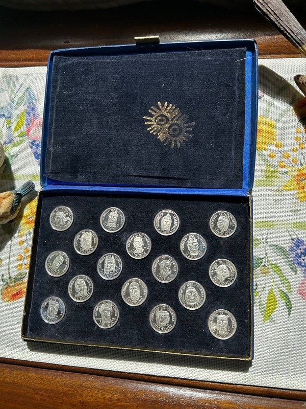 Caciques de Venezuela -INDIGENOUS CHIEFS,9G -1000 Silver -Proof, ULTRA RARE SET