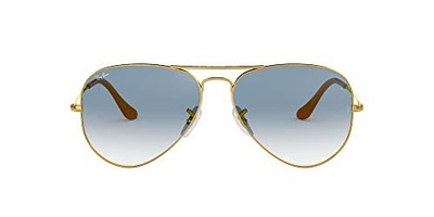 RAY-BAN RB3025 CLASSIC AVIATOR SUNGLASSES GOLD/CLEAR GRADIENT BLUE LENSES