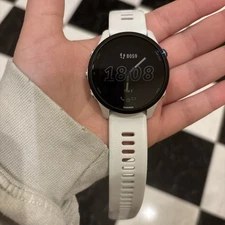 Garmin Forerunner 255 Music Edition 46mm Whitestone GPS Smartwatch with Charger