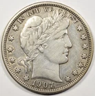 1907-D BARBER HALF DOLLAR ~ BOLD XF!