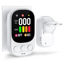 Rilevatore Gas e Monossido Di Carbonio 4 in 1 Con Spina per Casa-Rilevatore Fumo
