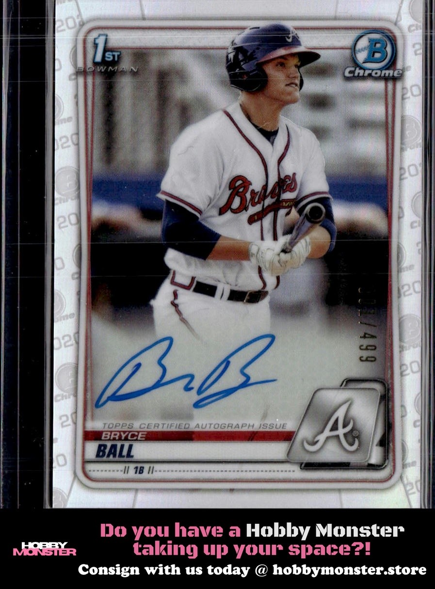2020 Bowman Bryce Ball Chrome Refractor /499 Auto Atlanta Braves