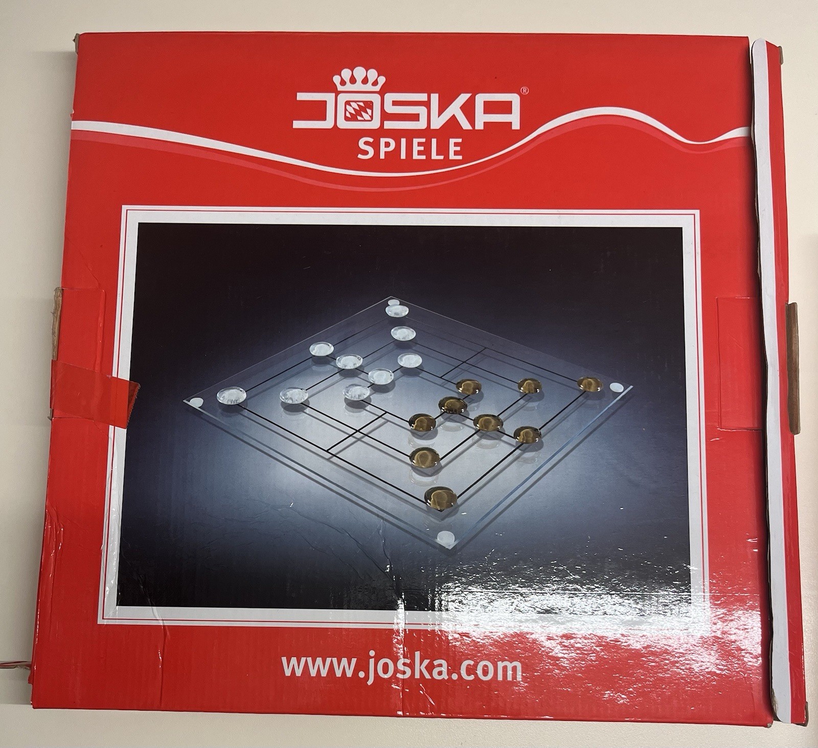 JOSKA Spiele Dama/Scacchi gioco da tavolo strategia vetro e pedine metallo