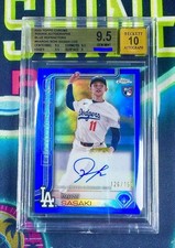2025 Topps Chrome Roki Sasaki  Rookie Autograph #RA-ROKI Blue Refractor 126/150