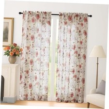 Crushed Sheer Curtains 72 Inches Long 2 42"W x 72"L Pack of 2 Multi Color