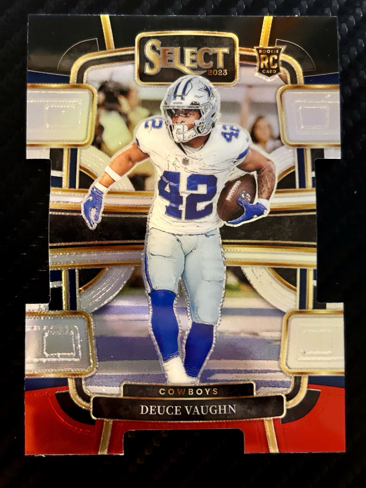 2023 Panini Select - Concourse Deuce Vaughn #28 Black & Red Prizm Die-Cut (RC)