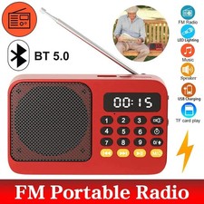Bluetooth 5.0 Portable FM Radio Small Emergency Recargable Sound Box Mini Vintag