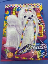 NOS Vintage 90s Lisa Frank White Maltese Largely Links Bead Box With Beads