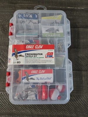 Eagle Claw TK-FRESH 83 Piece Freshwater Tackle Kit. Plano Box