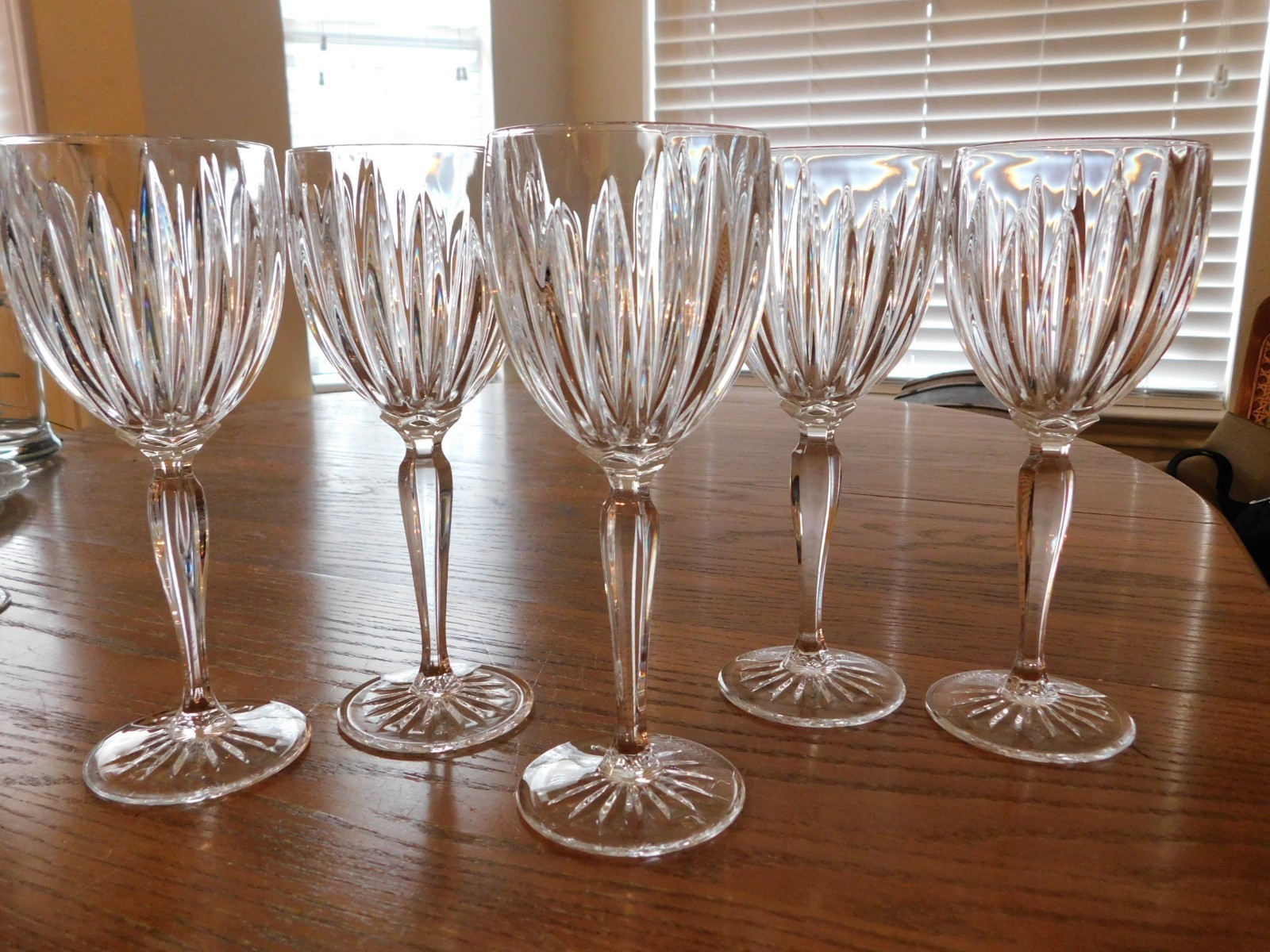 SALE (5) Cristal D'Arques Durand Classic Water Wine Goblet Crystal Glasses 8.5"