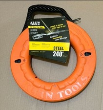 Klein Steel Fish Tape 1/8" 240' With Laser Etched Markings in 1-foot Increments