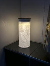 LED Solar Grablicht Grablampe Windlicht 3D Foto Lithophane