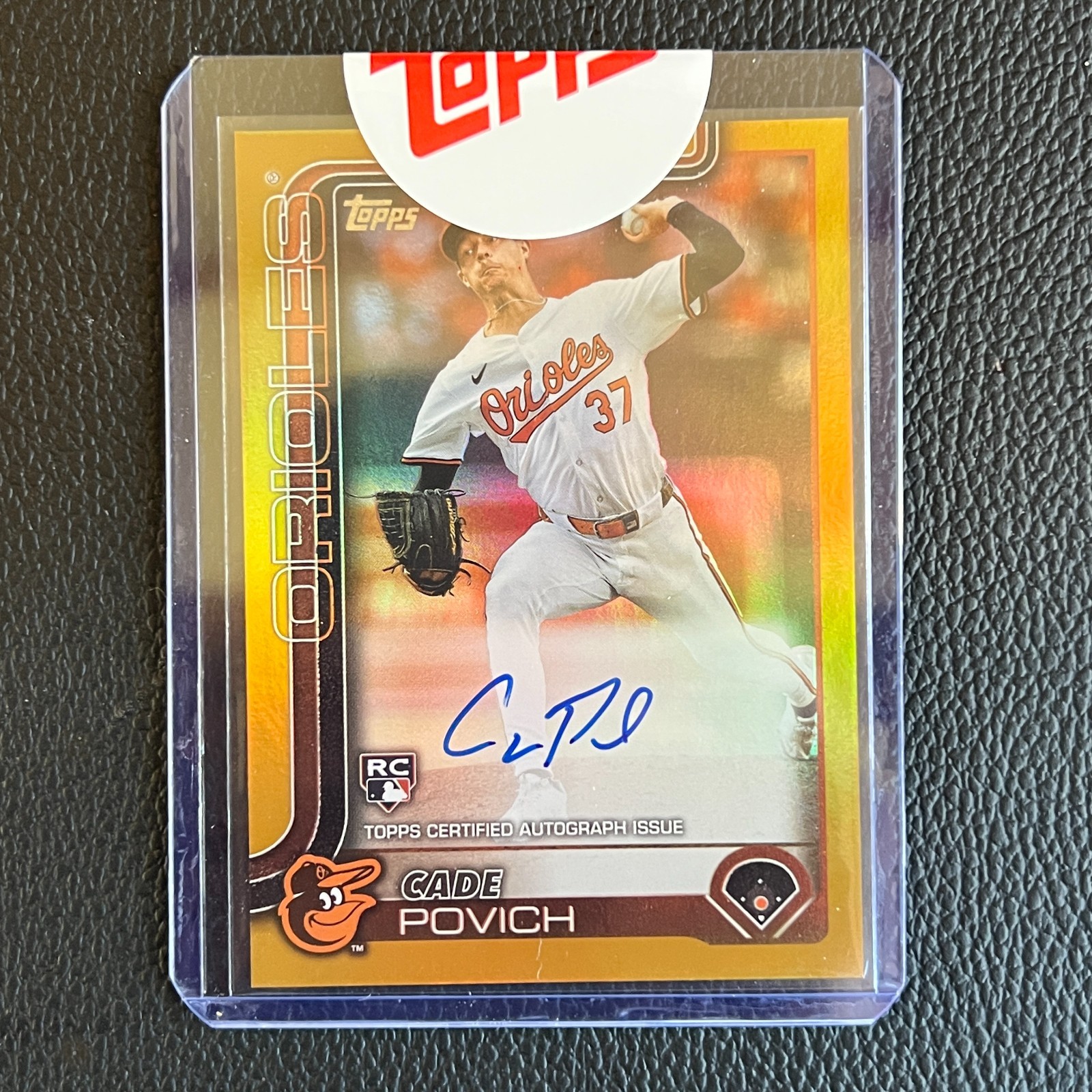2025 Topps Series 1 Cade Povich Orioles Flagship Real One Auto Gold Foil 41/50