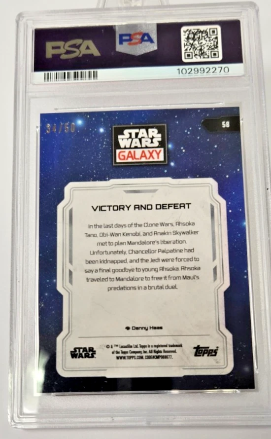 💎 2024 Topps Chrome Star Wars Galaxy Victory and Defeat MOJO /50 PSA 10 💎 - Image 2 of 2