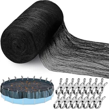 27X27 Ft round Swimming Pool Leaf Net Cover,Pool Mesh Cover with 16 Pcs Metal Cl