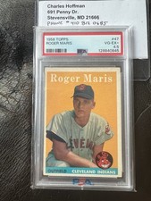 1958 Topps #47 Roger Maris ROOKIE RC PSA 4.5 Graded Baseball Card MLB Indians . rookie card picture
