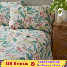 Rifle Paper Co. Peacock Classic Smooth Sateen Bed Sheet Set - Blush