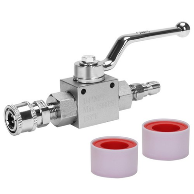 #ad High Pressure Ball Valve Kit 1 4 Inch Quick Connect for Power Washer 4500 PSI $45.94