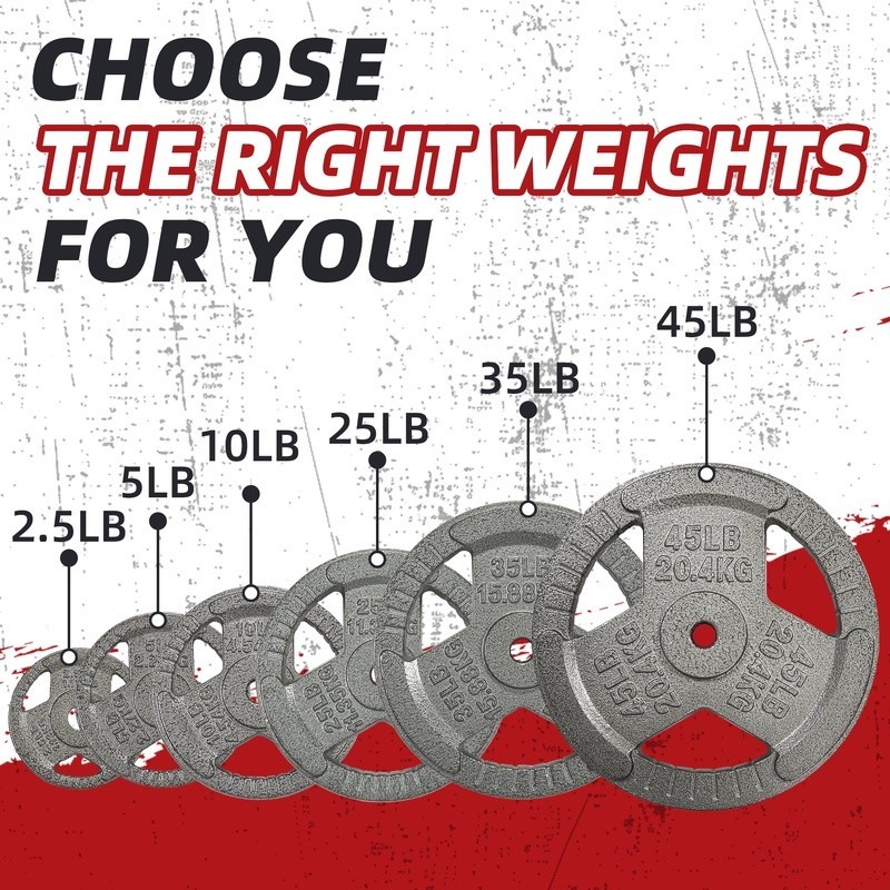 Solid Cast Iron Weight Plates 1 Inch Barbell Home Gym Dual Marking Durable New