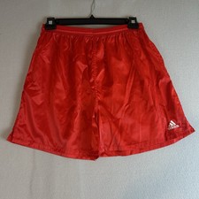 VTG Adidas Nylon Satin Shiny Dazzle Glanz Sprinter Red Shorts Running Men  s L