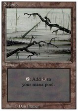 Swamp C - Heavy Play MTG Revised