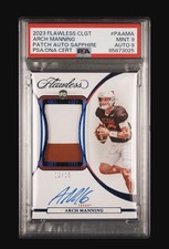 2023 Panini Flawless Collegiate Arch Manning #PA-AMA Patch Autographs /15 PSA 9