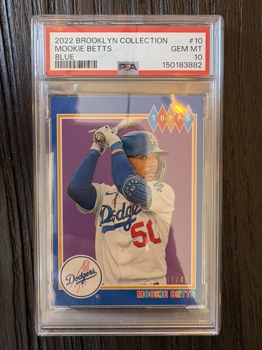 2022 Topps Brooklyn Collection - Mookie Betts #10 Blue /40 PSA 10 Color Match!