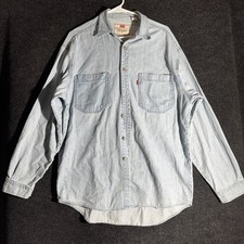 Vintage Levi's Red Tab Authentic Jeanswear Denim Shirt Light Blue Button-Up M