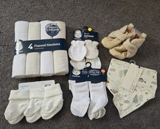 Neutral Baby Essentials Socks, Receiving Blankets, Slippers, Bib