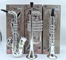Toy Instruments Set Trumpet, Saxophone and Clarient with Standard Keys in Per...