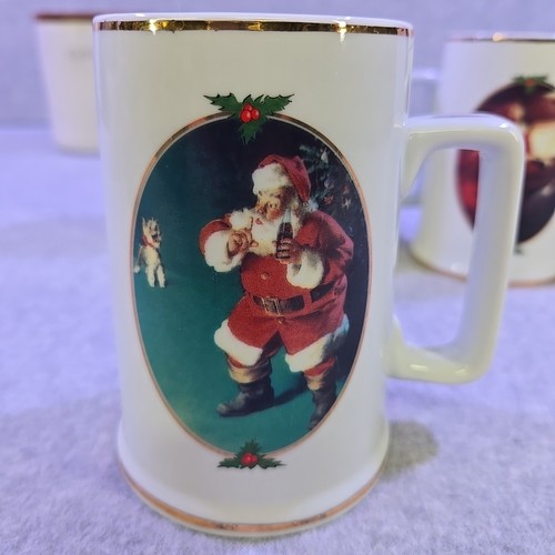 Set of 4 Vintage 1996 Collector Edition Coca-Cola Santa Christmas Mug - Picture 6 of 11